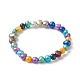 2 Uds. Juego de pulseras elásticas con cuentas de perlas naturales teñidas de 2 tamaños para madre e hija BJEW-JB09189-7