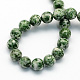 Natürliche grüne Fleck Jaspis Runde Perlen Stränge G-S190-8mm-2