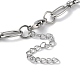 304 collar de cadena de eslabones ovalados y de anillo de acero inoxidable para mujer. NJEW-D056-02P-3