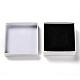 厚紙のリングボックス  内部のスポンジ  ジュエリーディスプレイリング用  小さな時計  ネックレス  イヤリング  ブレスレットギフト包装箱  正方形  ホワイト  7x7x2.6cm CON-P008-D01-01-2