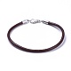 Cowhide Leather Cord Bracelet Making AJEW-JB00016-02-2