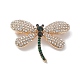 Rhinestone Dragonfly Brooch Pin JEWB-M027-06KCG-1