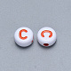 Perles de lettre de trou horizontal acryliques artisanales SACR-S201-11C-2