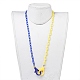 Personalized Two Tone ABS Plastic Cable Chain Necklaces X-NJEW-JN02825-05-4