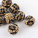 Two-Tone Color Handmade Polymer Clay Disco Ball Beads RB-UK0001-15-1