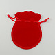 ベルベットのバッグ  ひょうたん形の巾着ジュエリーポーチ  レッド  9x7cm TP-S003-2-1