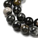 Perles de jaspe argent noir naturel G-R494-A17-03-3