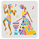 FINGERINSPIRE African Tribe Stencil Template 30x30cm DIY-WH0172-788-1