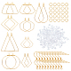 DICOSMETIC 20pcs 10 Styles Golden Hoop Earring Findings 304 Stainless Steel Assorted Geometric Earrings with 20pcs Earring Hooks Wire Pendants with 60pcs Plastic Ear Nuts for Jewelry Making STAS-DC0001-49-1