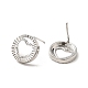 Rack Plating Brass Hollow Out Heart Stud Earrings for Women EJEW-F288-19P-2