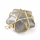 Natural Gemstone Pendants PALLOY-JF01457-01-4