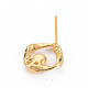 Brass Micro Pave Clear Cubic Zirconia Stud Earring Findings KK-N233-129-NF-5