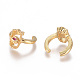 Golden Plated Brass Micro Pave Cubic Zirconia Cuff Earrings EJEW-L244-35G-2