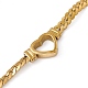 304 Stainless Steel Hollow Out Heart Link Bracelet with Cuban Link Chains for Women BJEW-P284-01G-4
