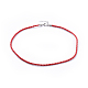 Red Braided Imitation Leather Necklace Cords X-NCOR-R026-6-1