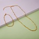 Brass Paperclip Chains Necklaces & Bracelets Sets sgSJEW-PH01378-03-3