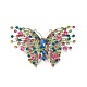 Spilla da bavero a farfalla con strass colorati JEWB-P014-03P-1