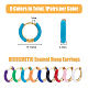 Dicosmetic 9 par 9 colores pendientes de aro de esmalte huggie EJEW-DC0001-30-2