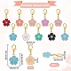 SUNNYCLUE 1 Box 50Pcs Flower Enamel Charms Cherry Blossom Knitting Stitch Markers Clip On Bracelet Charms for Jewellery Making Sewing Weaving Zipper Pull Charm with Lobster Clasp Locking Crochet HJEW-SC0001-19-2