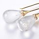 Natural Quartz Crystal Dangle Earrings EJEW-P143-B01-2
