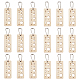 Nbeads rectangle pendentifs de jauge d'aiguille à tricoter en bois WOOD-NB0002-39-1