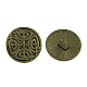 Tibétain demi de style alliage ronde boutons à queue TIBE-Q044-05AB-NR-1