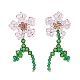 Boucles d'oreilles pendantes imitation cristal autrichien fleur de vie EJEW-TA00029-01-3