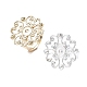 Fornituras de anillo ajustables de latón con flores RJEW-XCP0001-03-1