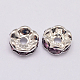 Rondelle Wave Brass Rhinestone Spacer Beads RB-D307-09-2