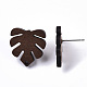Accessoires de boucles d'oreilles en bois de noyer à thème tropical X-MAK-N033-001-4