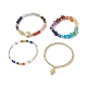 Ensemble de bracelets extensibles en perles de pierres précieuses mélangées naturelles 4pcs 4 styles BJEW-JB09222-4