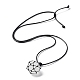 Halskette mit rundem Anhänger aus natürlichen und synthetischen Mischsteinen NJEW-H009-02-3