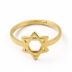 Ion Plating(IP) 304 Stainless Steel Star of David Adjustable Ring for Women RJEW-B027-13G-2