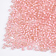 12/0グレードの丸いガラスシードビーズ  透明インサイドカラー  ピンク  2x1.5mm  穴：0.7mm  約48500個/ポンド SEED-N001-D-9/212-3