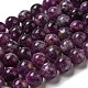 Fili di perle di pietra mica naturale di lepidolite / viola G-L590-A01-01-1