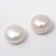 Undyed Flat Round Natural Pearl Half Drilled Beads PEAR-R015-55-2