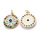 Real 18K Gold Plated Brass Micro Pave Cubic Zirconia Pendants ZIRC-M114-51G-04-2