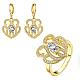 Real 18K Gold Plated Brass Cubic Zirconia Jewelry Sets SJEW-BB05720-G-1