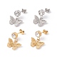 Crystal Rhinestone with Butterfly Dangle Stud Earrings EJEW-E264-05-1