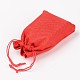 ポリエステル模造黄麻布包装袋巾着袋  レッド  13.5x9.5cm X-ABAG-R004-14x10cm-01-4
