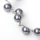 Collane di perle di vetro in ottone da donna alla moda NJEW-JN00845-02-3