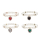 Bracelet extensible perlé rond en perles acryliques avec breloques coeur en alliage strass pour femme BJEW-JB09232-1