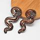 Snake Handmade Foil Glass Rhinestone Big Pendants FOIL-M015-05-1