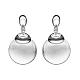 Real Platinum Plated Flat Round Tin Alloy Cat Eye Dangle Earrings EJEW-BB06214-P-1