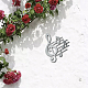 鉄の掛かる装飾  金属芸術の壁の装飾  音符  居間用  家  オフィス  庭園  キッチン  ホテル  バルコニー  ウォールアンカーとネジ付き  銀色のメッキ  300x250x1mm AJEW-WH0306-003-5