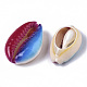 Printed Natural Cowrie Shell Beads X-SSHEL-R047-01-A07-3