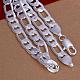 Популярные серебряные ожерелья для цепей Figaro из латуни для мужчин NJEW-BB12824-1