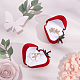 CHGCRAFT 5Pcs Strawberry Ring Box Red Strawberry Trinket Boxes Strawberry Velvet Ring Boxes with Plastic Leaves for Proposal Engagement Wedding VBOX-WH0011-06-4