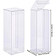 折り畳み式透明PVCボックス  クラフトキャンディー包装用  結婚式  パーティーギフトボックス  長方形  透明  4x4x12cm  展開：20.9x8x0.1cm CON-BC0005-75C-2