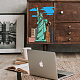 FINGERINSPIRE Statue of Liberty Stencil 21x29.7cm American Landmark Statue of Liberty Pattern Painting Template Architecture Theme House Sea Clouds Stencil for Painting on Wood Wall Fabric Furniture DIY-WH0396-481-7